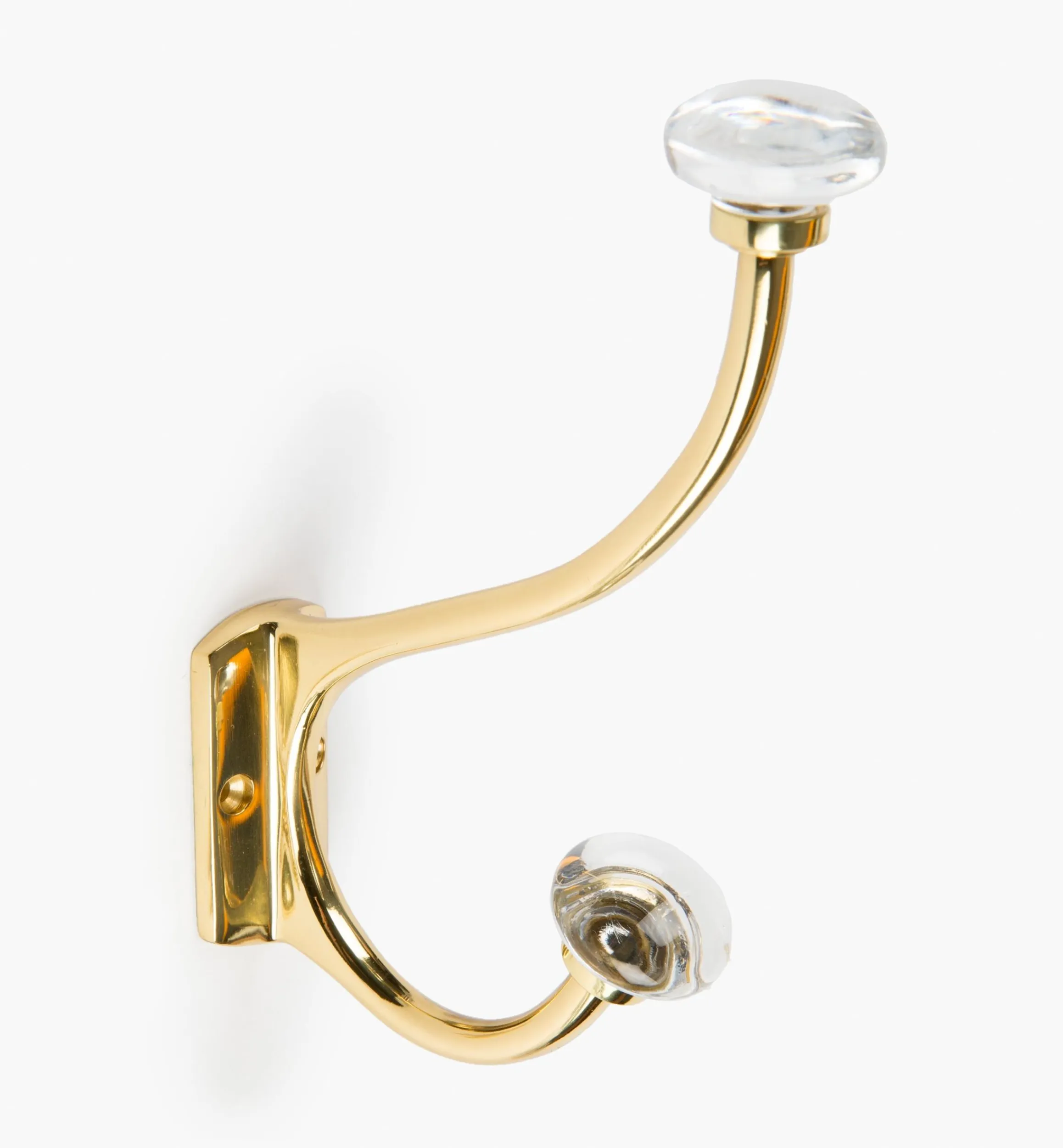 Hooks>Lee Valley Brass Coat Hook With Crystal Knobs