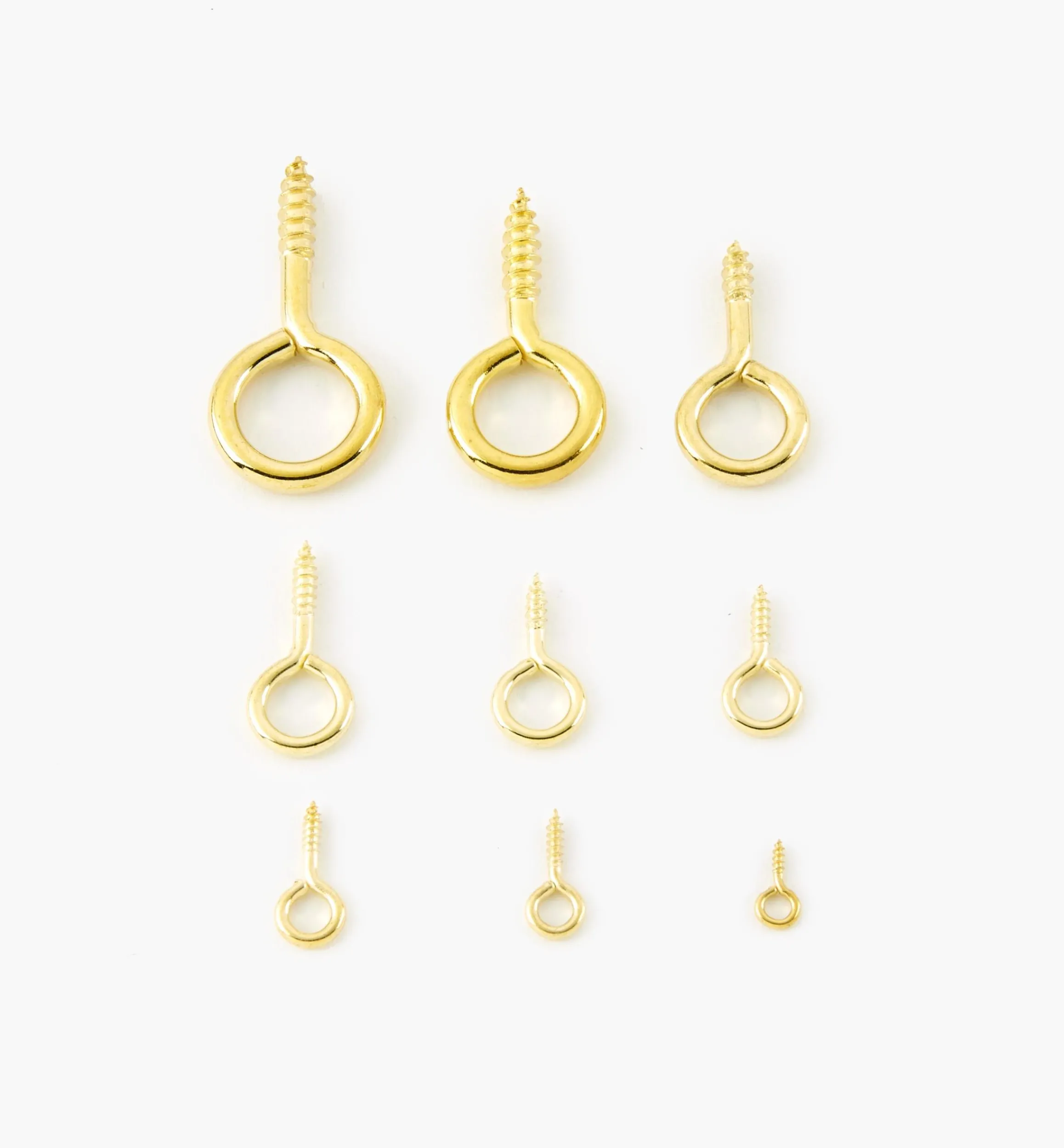 Hooks>Lee Valley Brass-Plated Screw Eyes