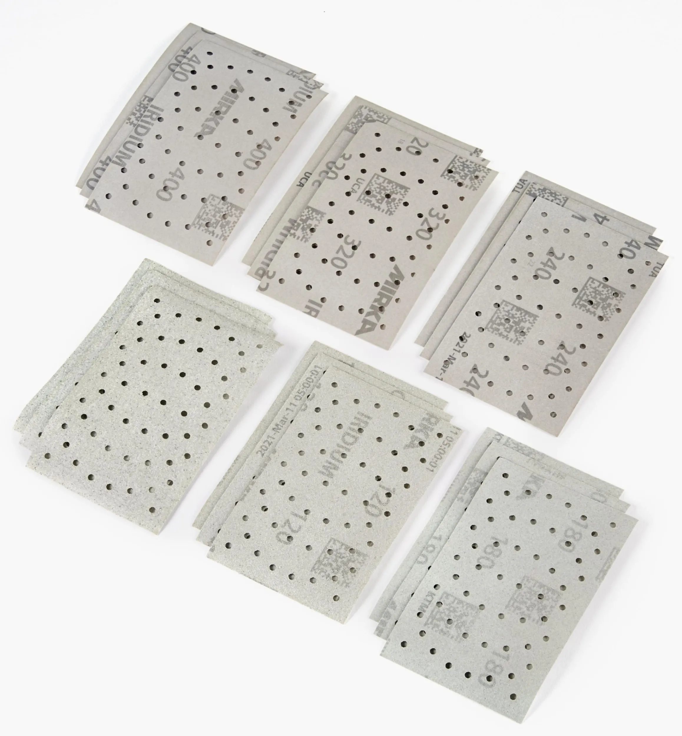 Power Tools>Lee Valley 18-Pc. Sample Pack Of Mirka Iridium 3" × 5" 54-Hole Grip Sheets